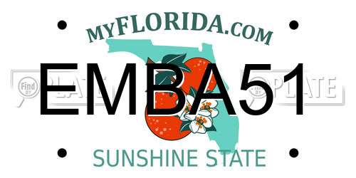 EMBA51 Florida License Plate
