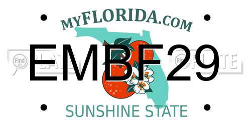EMBF29 Florida License Plate