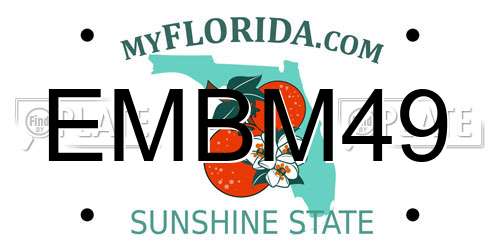 EMBM49 Florida License Plate