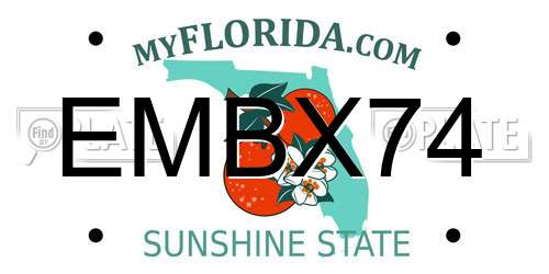 EMBX74 Florida License Plate