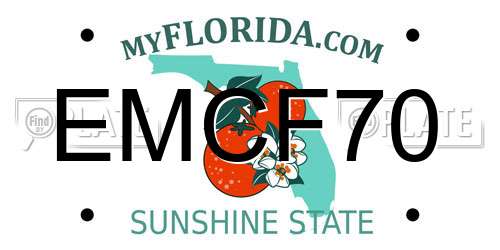 EMCF70 Florida License Plate