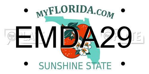 EMDA29 Florida License Plate