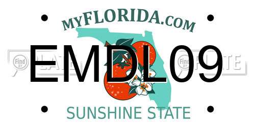 EMDL09 Florida License Plate
