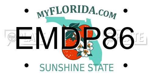 EMDP86 Florida License Plate