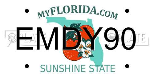 EMDY90 Florida License Plate