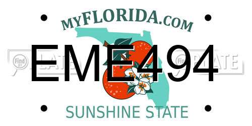EME494 Florida License Plate