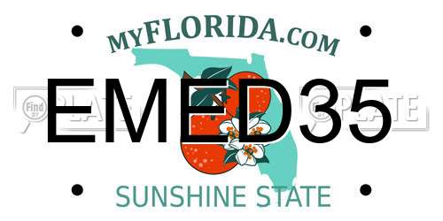 EMED35 Florida License Plate