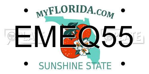 EMEQ55 Florida License Plate