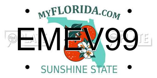 EMEV99 Florida License Plate