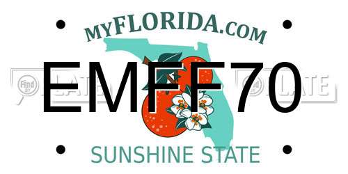 EMFF70 Florida License Plate