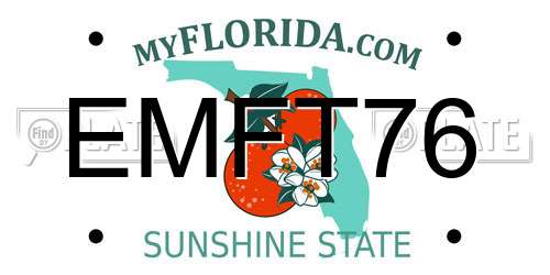 EMFT76 Florida License Plate