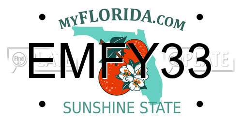 EMFY33 Florida License Plate