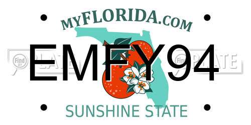 EMFY94 Florida License Plate