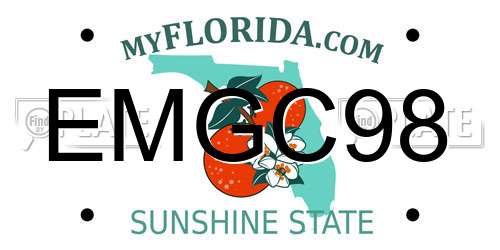 EMGC98 Florida License Plate
