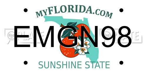EMGN98 Florida License Plate