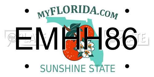 EMHH86 Florida License Plate