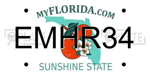 EMHR34 Florida License Plate