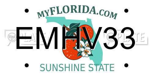 EMHV33 Florida License Plate