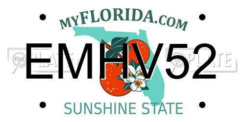 EMHV52 Florida License Plate