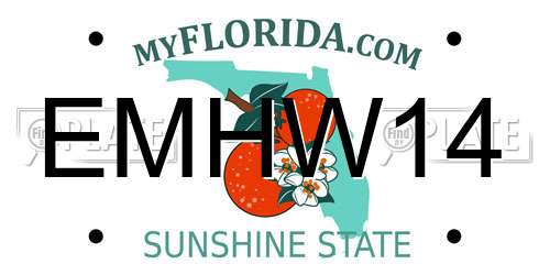 EMHW14 Florida License Plate