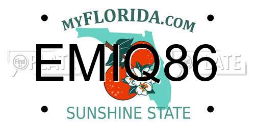 EMIQ86 Florida License Plate