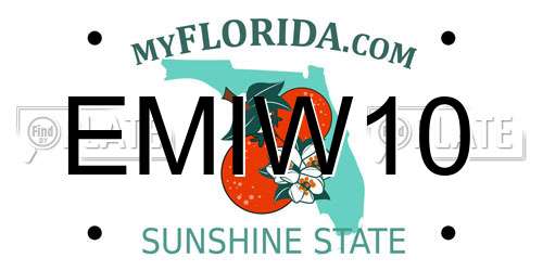 EMIW10 Florida License Plate