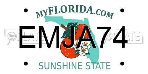 EMJA74 Florida License Plate
