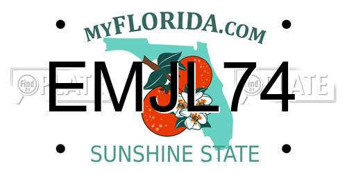 EMJL74 Florida License Plate