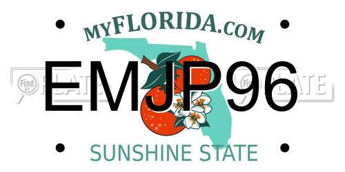 EMJP96 Florida License Plate