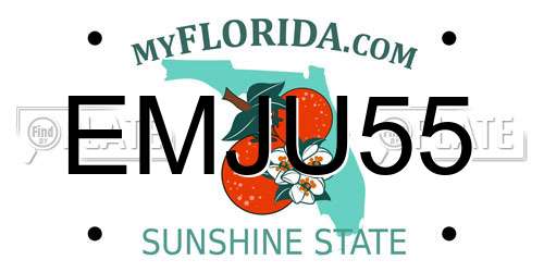 EMJU55 Florida License Plate