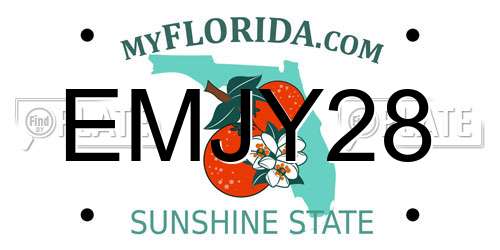 EMJY28 Florida License Plate