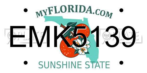 EMK5139 Florida License Plate