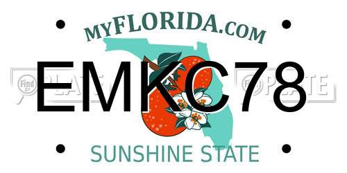 EMKC78 Florida License Plate