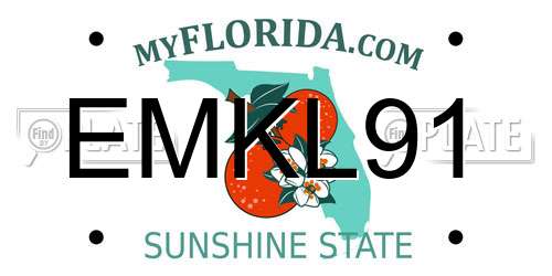 EMKL91 Florida License Plate