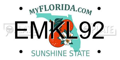 EMKL92 Florida License Plate