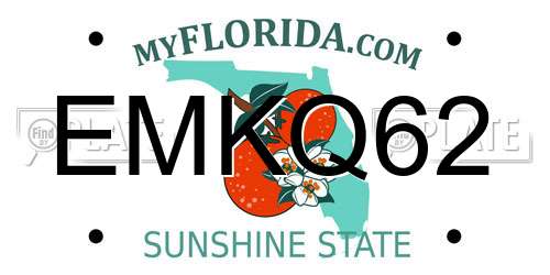 EMKQ62 Florida License Plate