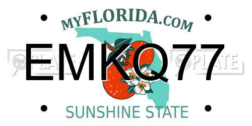 EMKQ77 Florida License Plate