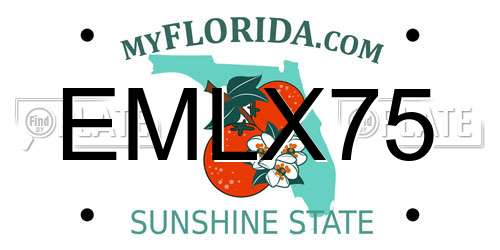EMLX75 Florida License Plate