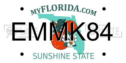EMMK84 Florida License Plate