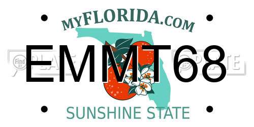 EMMT68 Florida License Plate