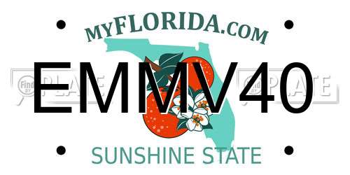 EMMV40 Florida License Plate