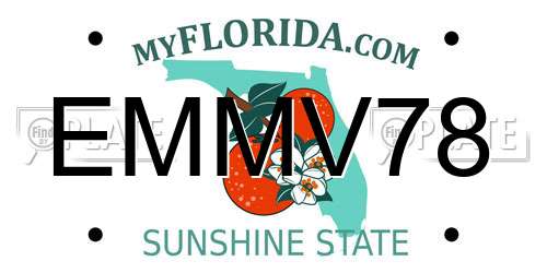 EMMV78 Florida License Plate