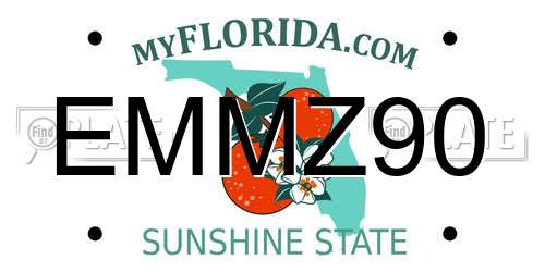 EMMZ90 Florida License Plate