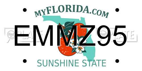 EMMZ95 Florida License Plate