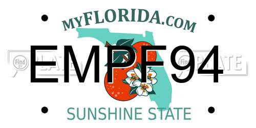 EMPF94 Florida License Plate