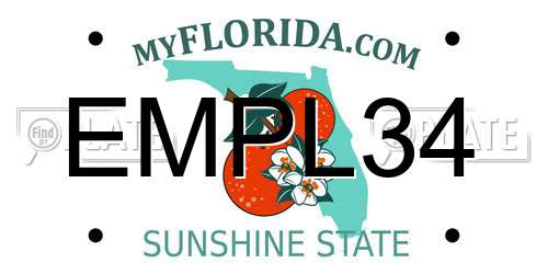EMPL34 Florida License Plate