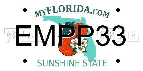 EMPP33 Florida License Plate