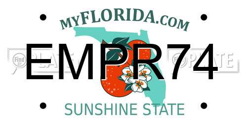 EMPR74 Florida License Plate