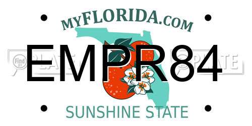 EMPR84 Florida License Plate