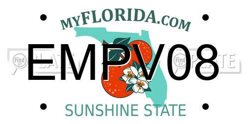 EMPV08 Florida License Plate